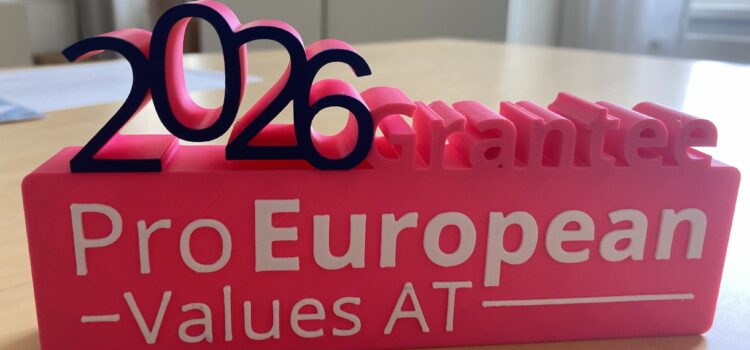 VSG startet neues Medienprojekt im Rahmen von PEVA 3d printed Trophäe with year 2026 and letters