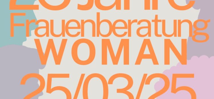 25 Jahre VSG WOMAN 🎉 WOMAN Poster mit farbigem Gesicht Silhouette von Frauen
